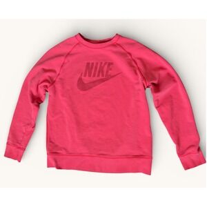 Nike Crewneck Sweatshirt Hot Pink Spellout Logo Pullover Womens L